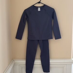 All in Motion Kids Matching Set Leggings/Long Sleeve Top Blue/Purple Medium 8